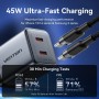 Comprar Cargador de Pared GaN Vention TZ-FCDH0-EU/ 2xUSB Tipo-C + Cable USB Tipo-C/ 45W - Ganga Electrónica