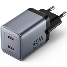 Comprar Cargador de Pared GaN Vention FCDH0-EU/ 2xUSB Tipo-C/ 45W - Ganga Electrónica