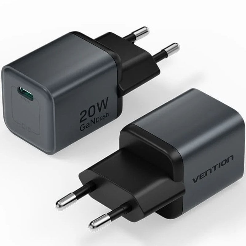 Comprar Cargador de Pared GaN Vention FEVH0-EU/ 1xUSB Tipo-C/ 20W - Ganga Electrónica