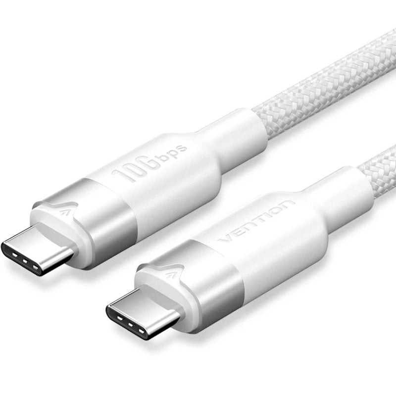 Comprar Cable USB 3.2 Tipo-C 5A Vention TRGWD/ USB Tipo-C Macho - USB Tipo-C Macho/ Hasta 100W/ 10Gbps/ 50cm/ Blanco - Ganga Ele