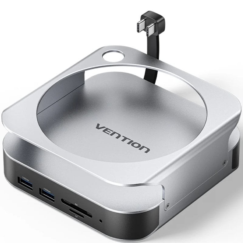 Comprar Docking para Mac Mini USB Tipo-C Vention THIHAG/ Ranura SSD M.2/ 4xUSB/ 1xUSB Tipo-C/ 1xDisplayPort 4K/ 1xLector Tarjeta