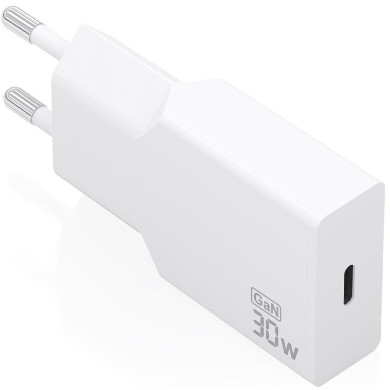 Comprar Cargador de Pared GaN Aisens A110-1001/ 1xUSB Tipo-C/ 30W/ Blanco - Ganga Electrónica