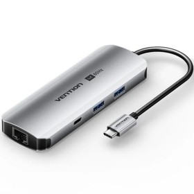 Comprar Docking USB Tipo-C Vention TQMHB/ 1xHDMI 4K/ 2xUSB/ 1xUSB Tipo-C/ 1xJack 3.5mm / 1xRJ45/ 1xUSB Tipo-C PD/ 1xLector Tarje