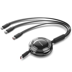 Comprar Cable USB Tipo-C 2.0 5A Vention TRKBBE/ USB Tipo-C Macho - 3x USB Tipo-C Macho/ Hasta 100W/ 480Mbps/ 1.1m/ Negro - Ganga