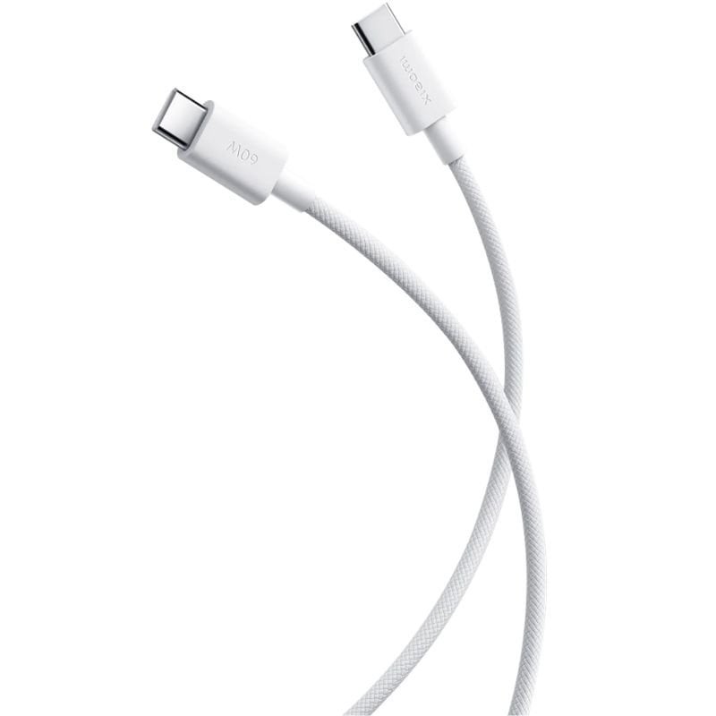 Comprar Cable USB 2.0 Tipo-C 3A Xiaomi Braided/ USB Tipo-C Macho - USB Tipo-C Macho/ Hasta 60W/ 480Mbps/ 1m/ Blanco - Ganga Elec