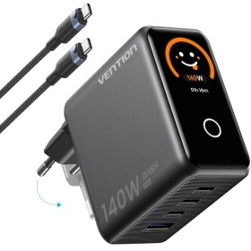 Comprar Cargador de Pared GaN Vention TZ-FCOH0-EU/ 3xUSB Tipo-C + Cable USB Tipo-C/ 1xUSB/ 140W - Ganga Electrónica