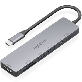 Comprar Docking USB Tipo-C Aisens ASUC-7P048-GR/ 1xHDMI 4K/ 2xUSB/ 1xUSB Tipo-C/ 1xUSB Tipo-C PD/ 1x Lector de Tarjetas/ Gris - 