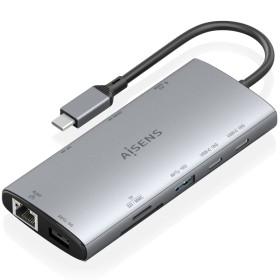 Comprar Docking USB Tipo-C Aisens ASUC-10P050-GR/ 1xDisplayPort/ 1xHDMI 4K/ 1xRJ45/ 2xUSB/ 2xUSB Tipo-C/ 1xUSB Tipo-C PD/ 1xLect