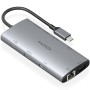 Comprar Docking USB Tipo-C Aisens ASUC-10P050-GR/ 1xDisplayPort/ 1xHDMI 4K/ 1xRJ45/ 2xUSB/ 2xUSB Tipo-C/ 1xUSB Tipo-C PD/ 1xLect