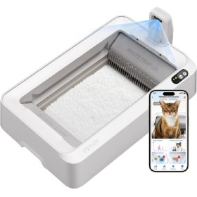 Comprar Arenero para Gatos Autolimpiable Petkit PuroBot Crystal Duo con Cámara/ Control desde APP/ Blanco - Ganga Electrónica