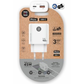 Comprar Cargador de Pared GaN Tech One Tech TEC2245/ 1xUSB Tipo-C/ 1xUSB/ 45W - Ganga Electrónica