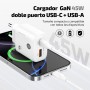 Comprar Cargador de Pared GaN Tech One Tech TEC2245/ 1xUSB Tipo-C/ 1xUSB/ 45W - Ganga Electrónica