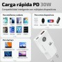 Comprar Cargador de Pared Tech One Tech TEC2231/ 1xUSB Tipo-C/ 1xUSB + Cable USB Tipo-C/ 30W/ Blanco - Ganga Electrónica