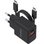 Comprar Cargador de Pared GaN Aisens ASCH-20W2P084-BK/ 1xUSB Tipo-C/ 1xUSB/ 20W/ Incluye Cable USB Tipo-C - Ganga Electrónica