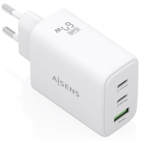 Comprar Cargador de Pared GaN Aisens ASCH-67W3P086-W/ 2xUSB Tipo-C/ 1xUSB/ 67W/ Blanco - Ganga Electrónica