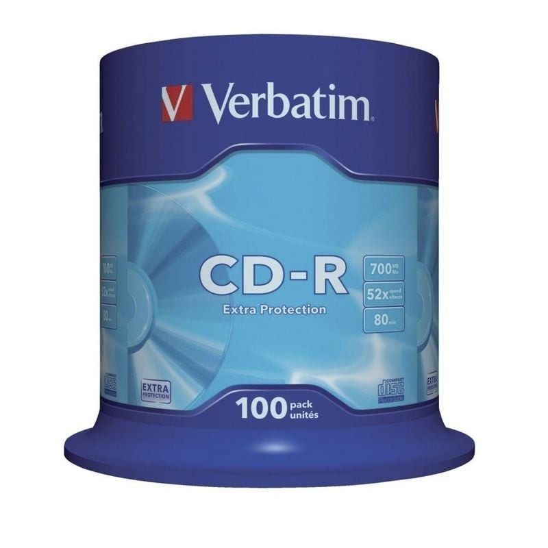 Comprar CD-R Verbatim Datalife 52X/ Tarrina-100uds - Ganga Electrónica