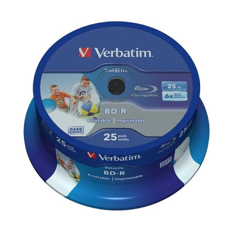 Comprar Blue-Ray BD-R Verbatim 43811 Imprimible 6X/ Tarrina-25uds - Ganga Electrónica