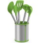 Comprar Set 5 Utensilios BRA Prior A197011/ Bote Porta Utensilios/ Espátula/ Cuchara/ Pasta/ Cazo/ Espumadera/ Cucharón - Ganga 
