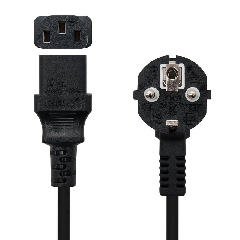 Comprar Cable Alimentación Nanocable 10.22.0103/ Schuko Macho - C13 Hembra/ 3m/ Negro - Ganga Electrónica