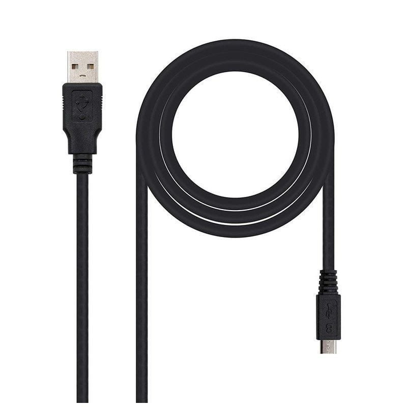 Comprar Cable USB 2.0 Nanocable 10.01.0501/ USB Macho - MicroUSB Macho/ 1.8m/ Negro - Ganga Electrónica