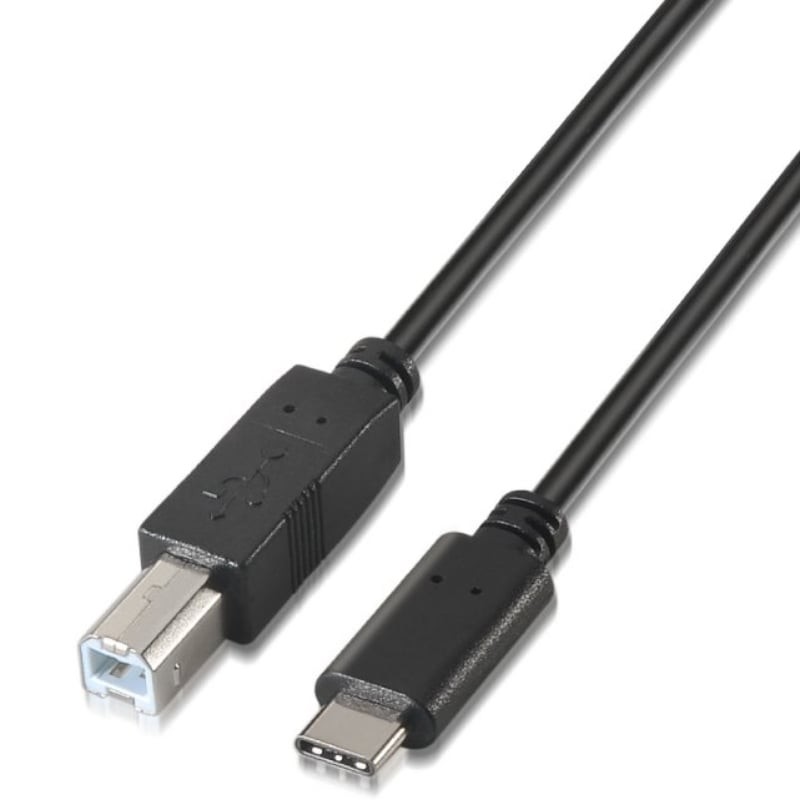 Comprar Cable USB 2.0 Impresora Aisens A107-0054/ USB Tipo-C Macho - USB Tipo-B Macho/ 480Mbps/ 2m/ Negro - Ganga Electrónica