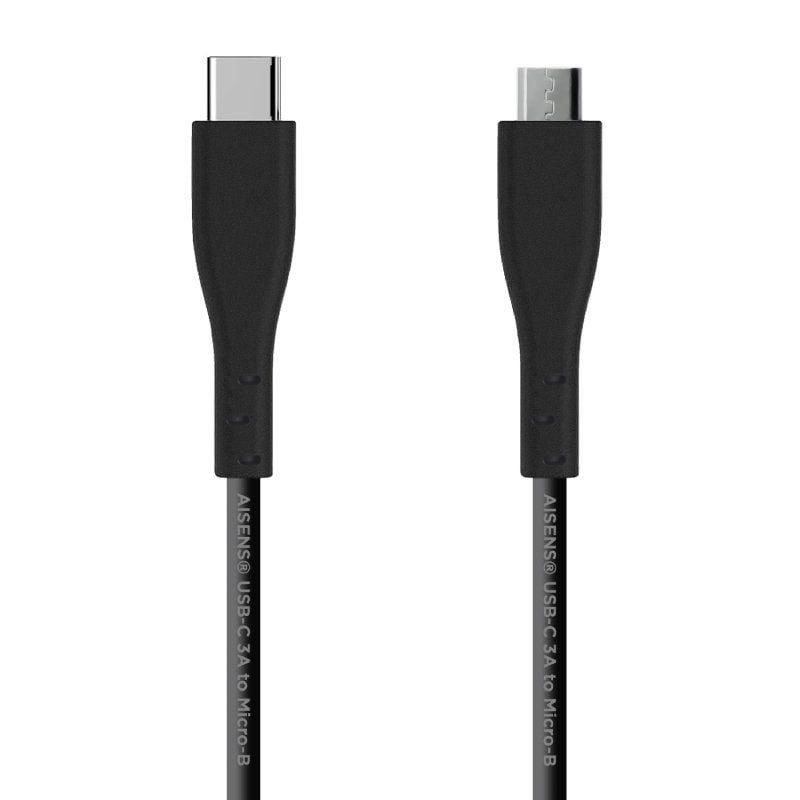 Comprar Cable USB 2.0 Tipo-C Aisens A107-0350/ USB Tipo-C Macho - MicroUSB/ 480Mbps/ 2m/ Negro - Ganga Electrónica
