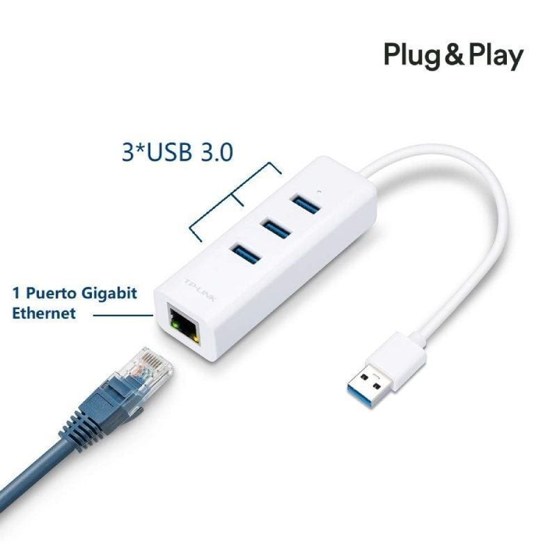 Comprar Hub USB 3.0 Tp-Link UE330/ 3xUSB/ 1xRJ45/ Blanco - Ganga Electrónica