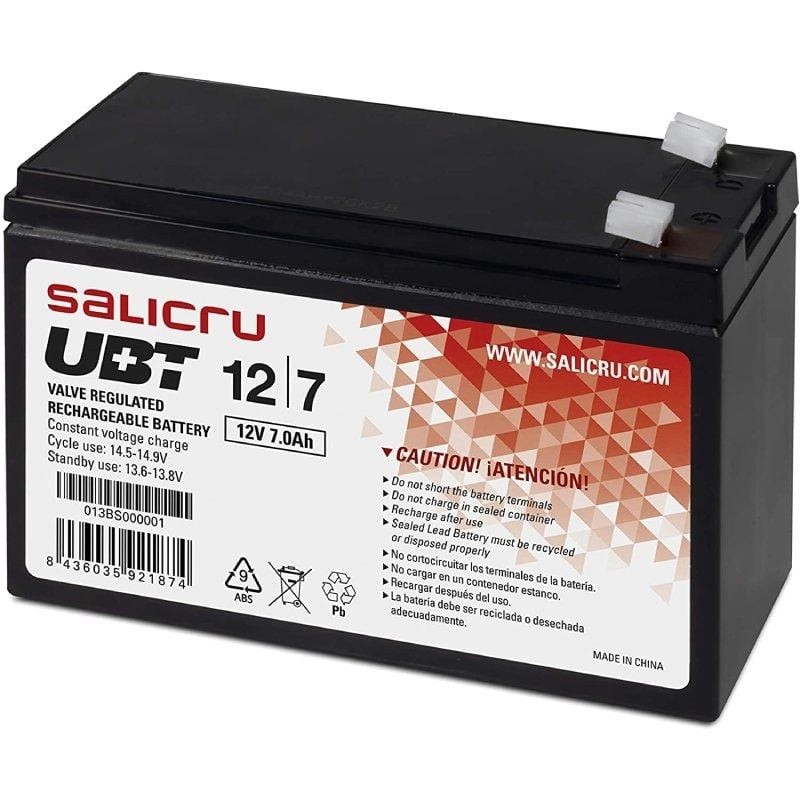 Comprar Batería Salicru UBT 12/7 V2 compatible con SAI Salicru según especificaciones - Ganga Electrónica