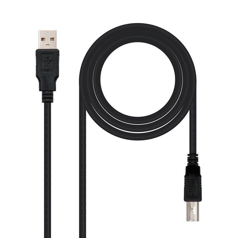 Comprar Cable USB 2.0 Impresora Nanocable 10.01.0104-BK/ USB Tipo-B Macho - USB Macho/ 3m/ Negro - Ganga Electrónica