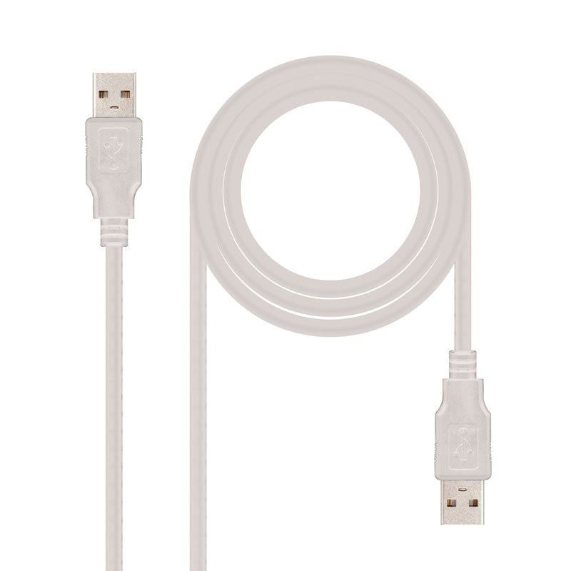 Comprar Cable USB 2.0 Nanocable 10.01.0302/ USB Macho - USB Macho/ 1m/ Beige - Ganga Electrónica