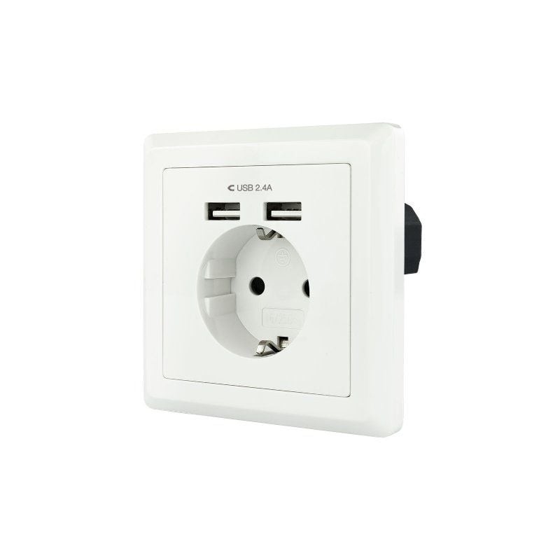 Comprar Roseta de Pared Nanocable 10.35.0010/ 1 Schuko/ 2 USB - Ganga Electrónica