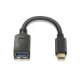 Comprar Cable USB 3.1 Tipo-C Aisens A107-0062/ USB Tipo-C Macho - USB Hembra/ 5Gbps/ 15cm/ Negro - Ganga Electrónica