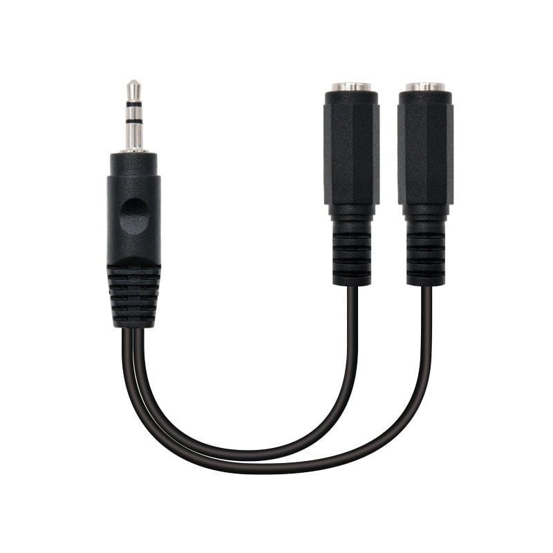 Comprar Cable Estéreo Nanocable 10.24.1200/ Jack 3.5 Macho - 2x Jack 3.5 Hembra/ 15cm/ Negro - Ganga Electrónica