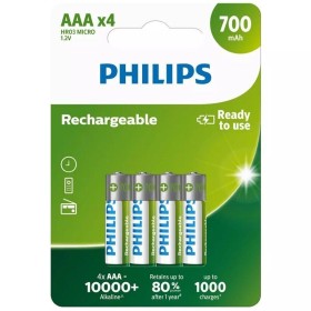 Comprar Pack de 4 Pilas AAA Philips R03B4A70/10/ 1.2V/ Recargables - Ganga Electrónica