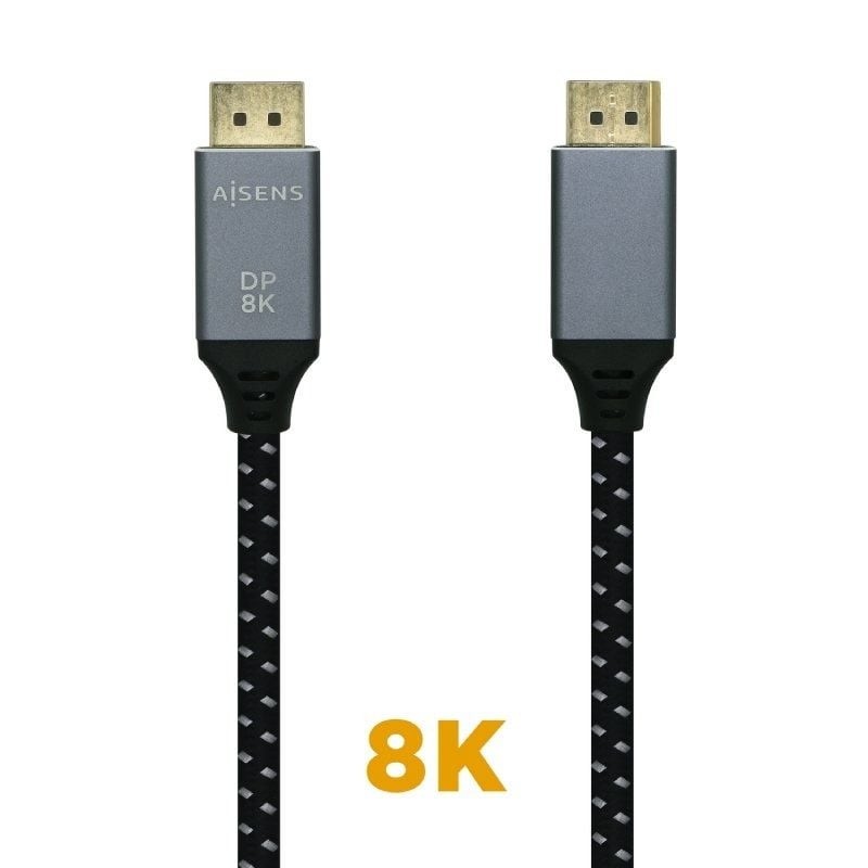 Comprar Cable DisplayPort 1.4 8K Aisens A149-0438/ DisplayPort Macho - DisplayPort Macho/ 3m/ Negro Gris - Ganga Electrónica
