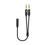 Comprar Cable Estéreo Aisens A128-0418/ Jack 3.5 Hembra - 2x Jack 3.5 Macho/ 25cm/ Negro - Ganga Electrónica