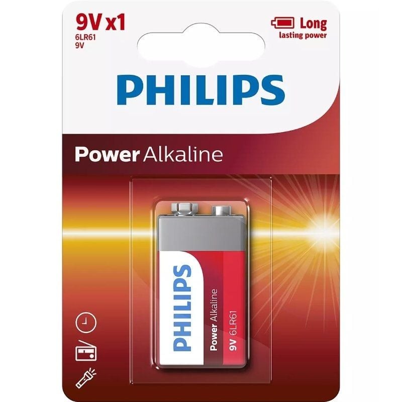 Comprar Pila Alcalina Philips 6LR61P1B/10/ 9V - Ganga Electrónica