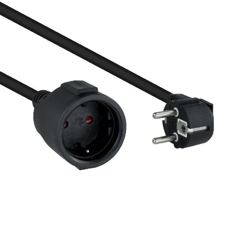 Comprar Cable Alargador de Corriente Nanocable 10.22.0605-BK/ Schuko Hembra - Schuko Macho/ 5m/ Negro - Ganga Electrónica