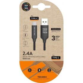 Comprar Cable USB 2.0 Tipo-C Tech One Tech TEC2003/ USB Tipo-C Macho - USB Macho/ 480Mbps/ 1m/ Negro - Ganga Electrónica