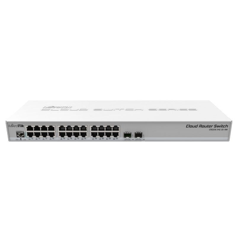 Comprar Switch Router Mikrotik CRS326-24G-2S+RM 26 Puertos/ RJ45 10/100/100/ SFP/ PoE - Ganga Electrónica
