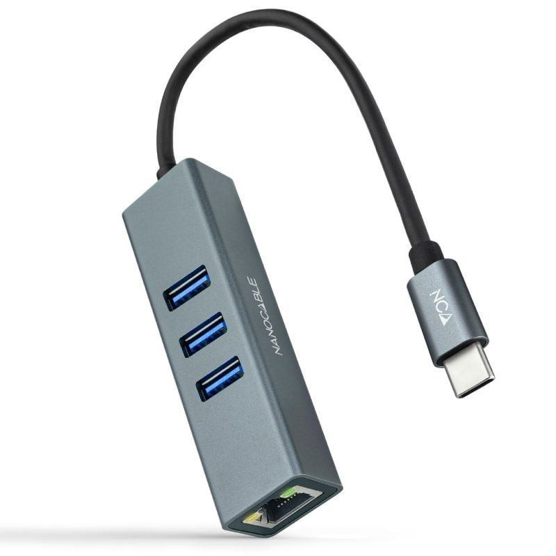 Comprar Hub USB Tipo-C Nanocable 10.03.0408/ 3xUSB/ 1xRJ45/ Gris - Ganga Electrónica