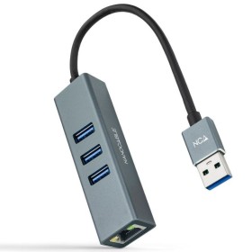 Comprar Hub USB 3.0 Nanocable 10.03.0407/ 3xUSB/ 1xRJ45/ Gris - Ganga Electrónica