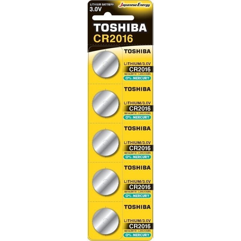 Comprar Pack de 5 Pilas de Botón Toshiba CR2016/ 3V - Ganga Electrónica