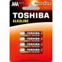 Comprar Pack de 4 Pilas AAA Toshiba Alkaline LR03/ 1.5V/ Alcalinas - Ganga Electrónica