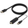 Comprar Cable Conversor Aisens A122-0641/ HDMI Macho - DisplayPort Macho + USB Macho/ Hasta 10W/ 2250Mbps/ 10cm + 1.8m/ Negro - 