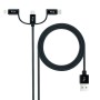 Comprar Cable USB 2.0 Nanocable 10.01.3200/ Lightning Macho - Micro USB Macho/ USB Tipo-C Macho/ 480Mbps/ 1m/ Negro - Ganga Elec