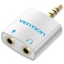 Comprar Adaptador Audio Vention BDBW0/ Jack 3.5 Macho - 2x Jack 3.5 Hembra/ Blanco - Ganga Electrónica