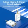 Comprar Adaptador Audio Vention BDBW0/ Jack 3.5 Macho - 2x Jack 3.5 Hembra/ Blanco - Ganga Electrónica