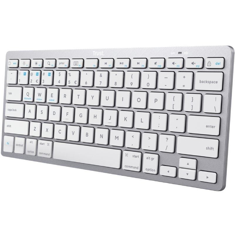 Comprar Teclado Compacto Inalámbrico Trust 24654/ Plata - Ganga Electrónica