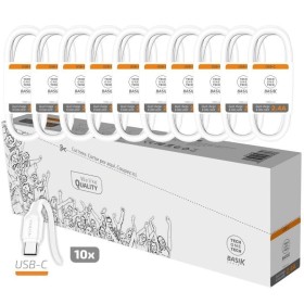 Comprar Pack 10 Cables USB 2.0 Tech One Tech Basik TEC2953/ USB Macho - USB Tipo-C Macho/ 1m/ Blanco - Ganga Electrónica